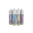 Four 60ml bottles of Pop Clouds TFN eLiquid Collection with a warning sign - Vape Juice Depot